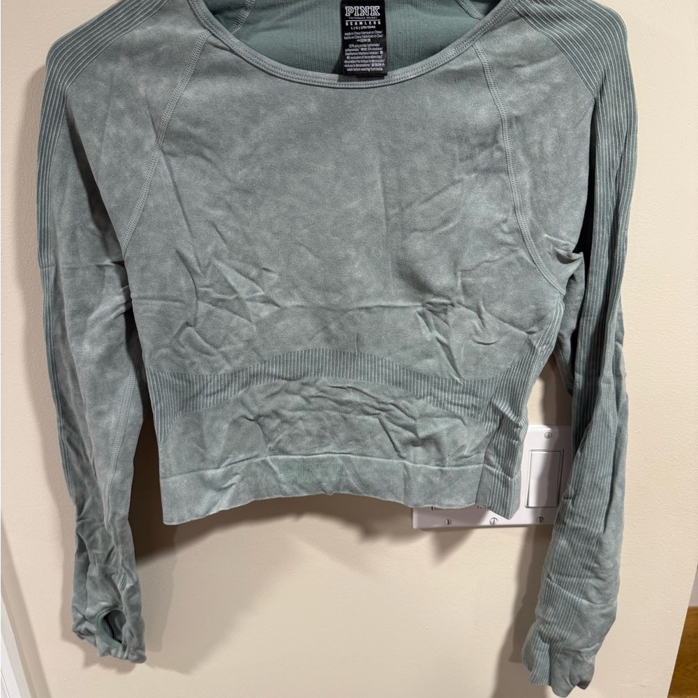 Victoria’s Secret PINK Sage Seamless Active Long Sleeve Top